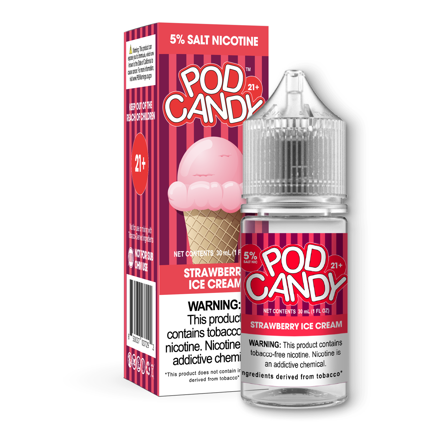 Pod Candy Strawberry Ice Cream 5% Freeman Vape Pod Candy Strawberry Ice Cream 5% Freeman Vape